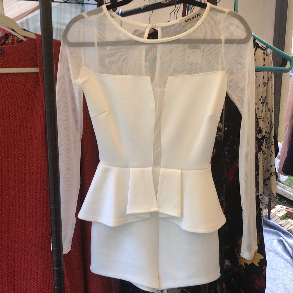 Long sleeve white romper